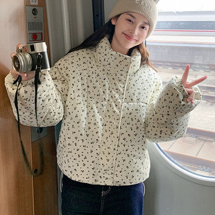 小碎花短款 面包加厚御寒韩系学院保暖棉袄外套 羽绒棉服2025冬季