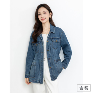 复古别致开衫 忆霏牛仔外套女2026春季 中长款 宽松长袖 上衣休闲 新款