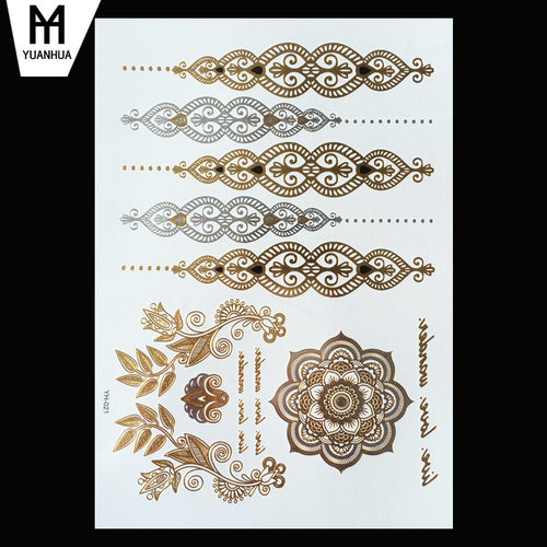 烫金纹身贴 厂家现货 金属烫金防水纹身贴 Metal Tattoos