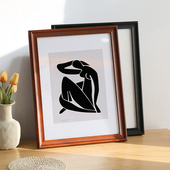 裱画框原木色4k8开20寸24 实木欧式 相框挂墙儿童组合装 A3海报框A4