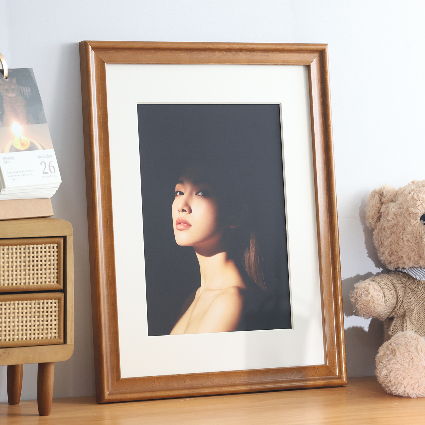 相框挂墙实木装裱洗照片定制