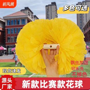 啦啦操比赛专用彩球儿童表演手捧花运动会演出服花球