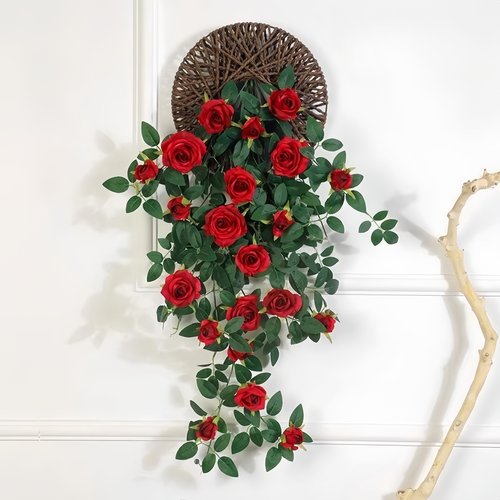 仿真玫瑰花仿生墙面遮挡壁挂