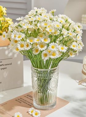 洋甘菊小雏菊ins风假花仿真花客厅摆设餐桌装饰花束花艺插花摆件