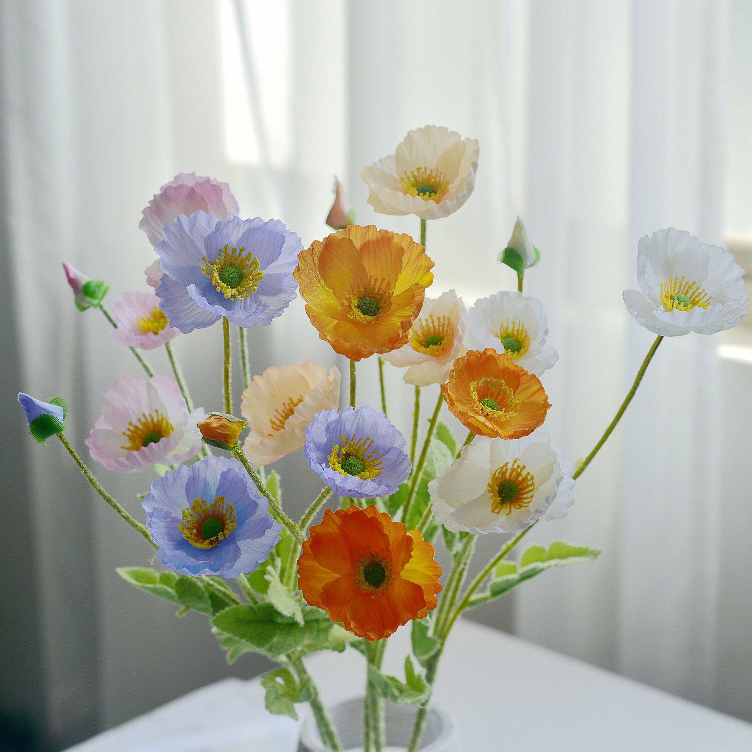 ins韩国虞美人罂粟仿真花房间装饰摆放花束假花摆拍服装拍摄道具