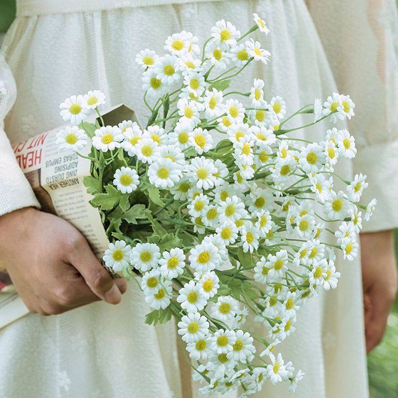 ins网红清新小雏菊仿真花洋甘菊假花花束家居装饰摆件拍照道具,家居饰品,仿真花/假花,淘宝优惠券,粉丝福利购,淘宝优惠卷