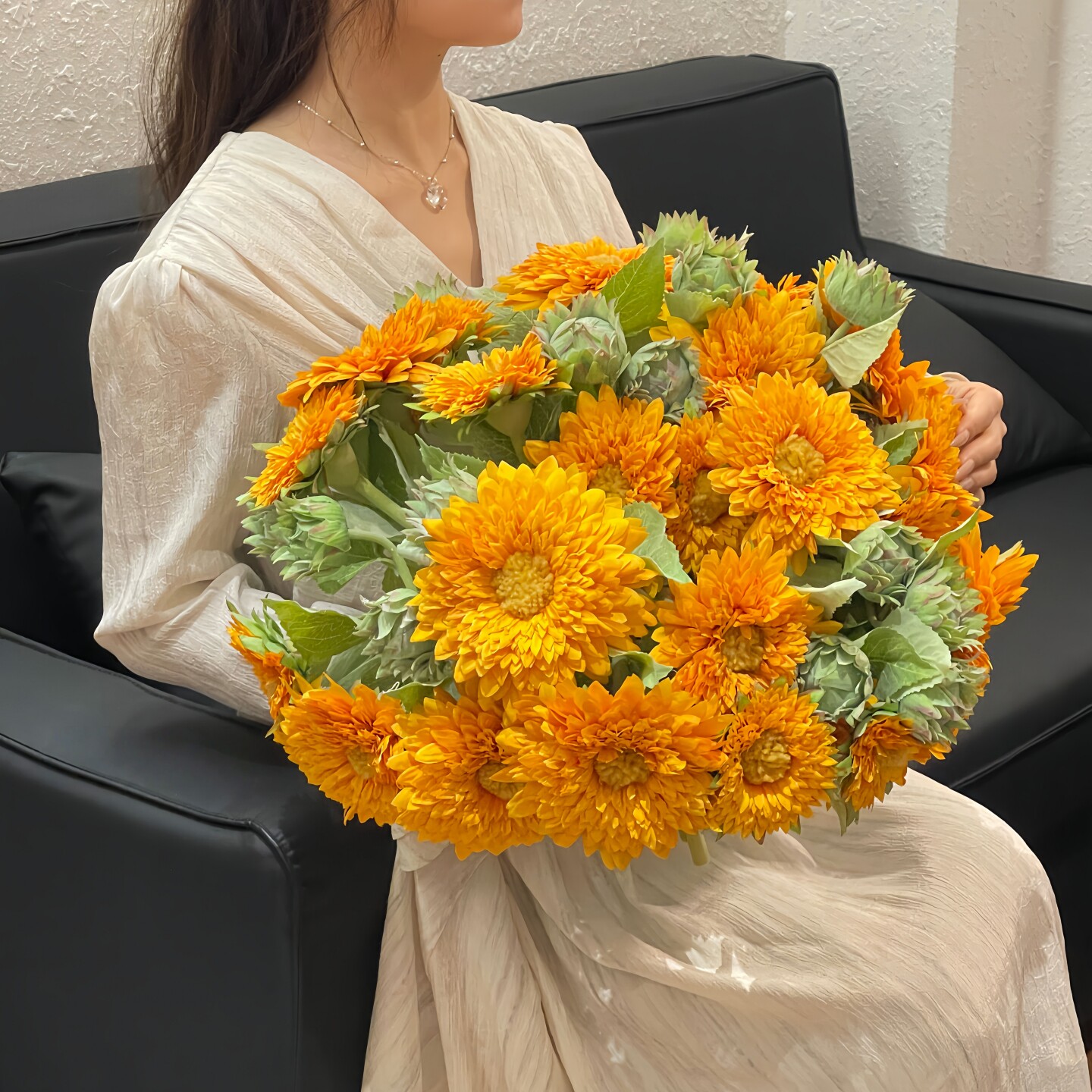 向日葵仿真花束客厅重瓣太阳花