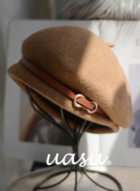 法式复古~25年新款英伦气质羊毛贝雷帽软呢画家帽礼帽秋冬女优雅