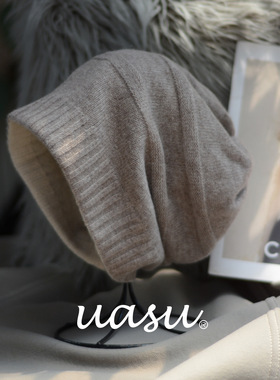 双层保暖！100%绵羊毛！柔软亲肤25年秋冬新款毛线帽大版型堆堆帽