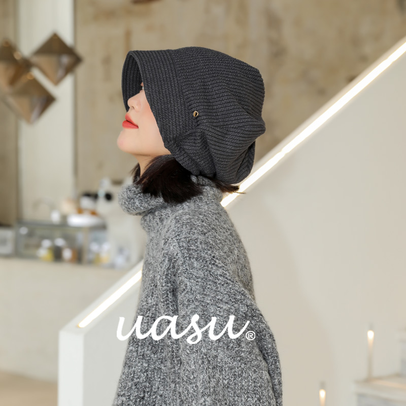 uasu韩国原版~显脸小宽松堆堆帽