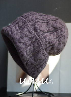 牦牛绒！2025年秋冬新款针织绞花毛线帽子复古麻花保暖护耳女冷帽