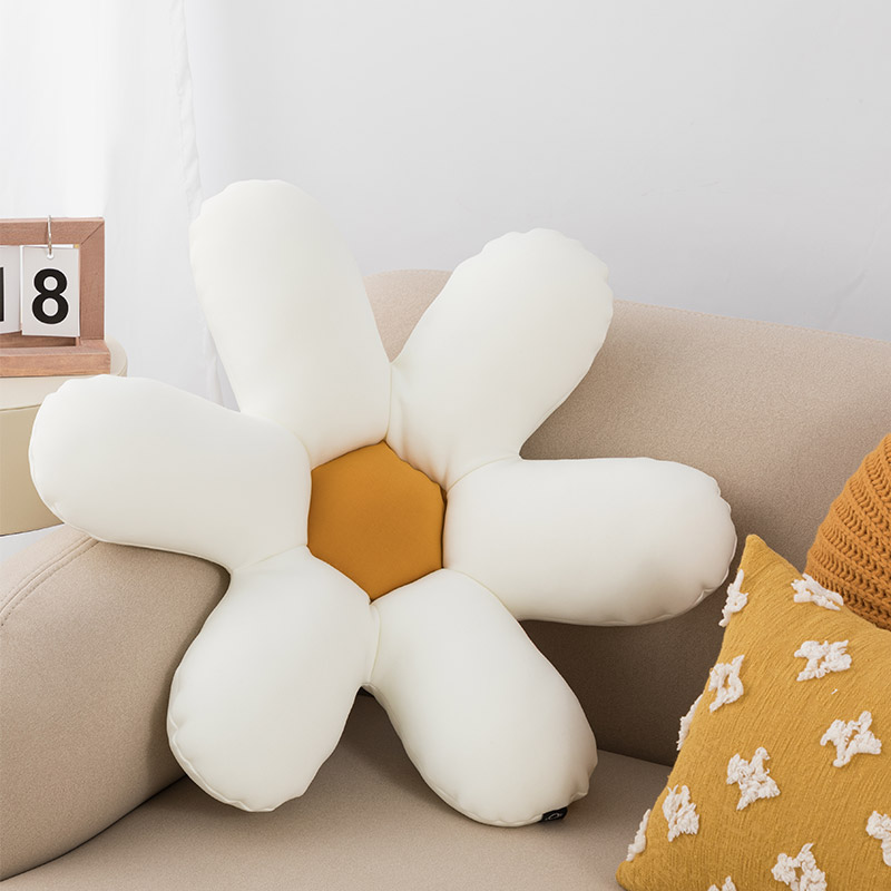 抱枕is风北厅沙发民宿全棉帆布抱枕套小花朵簇绒.靠枕垫腰枕