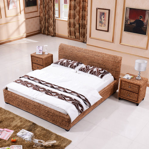 卧室藤艺套床环保大床1.5