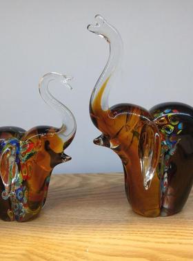 欧式大象手工琉璃艺术品风格家居装饰动物摆件创意吉象小礼物礼品