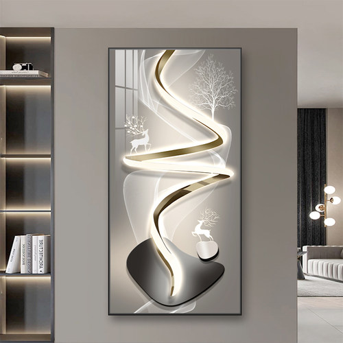 客厅玄关画入户玄关装饰画免打孔