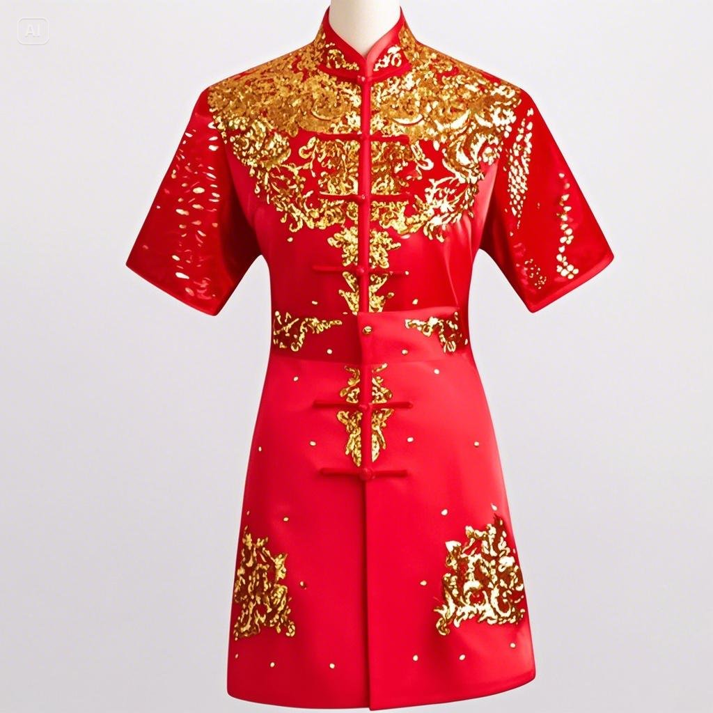 嘉远航贴花绣武术表演服武校学生体考彩服闪亮男女同款