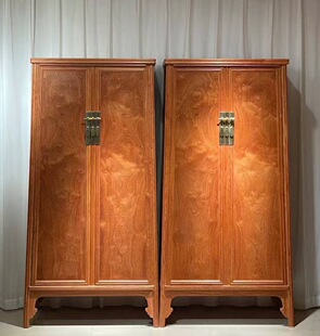 缅甸花梨木瓜棱圆角柜大果紫檀圆角柜明式面条柜玄关储物茶水柜