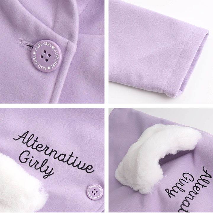 롱 코트 가을 겨울 중학생 및 여고생 세련된 캐주얼 단순 따뜻한 겨울 옷 그레이 라벤더