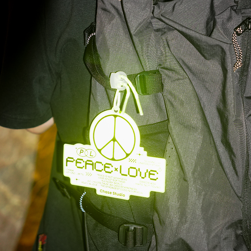 世界和平peacelove反光挂件装饰