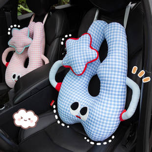 车载枕头儿童车上睡觉神器汽车后排坐车安全带防勒脖抱枕成人靠枕