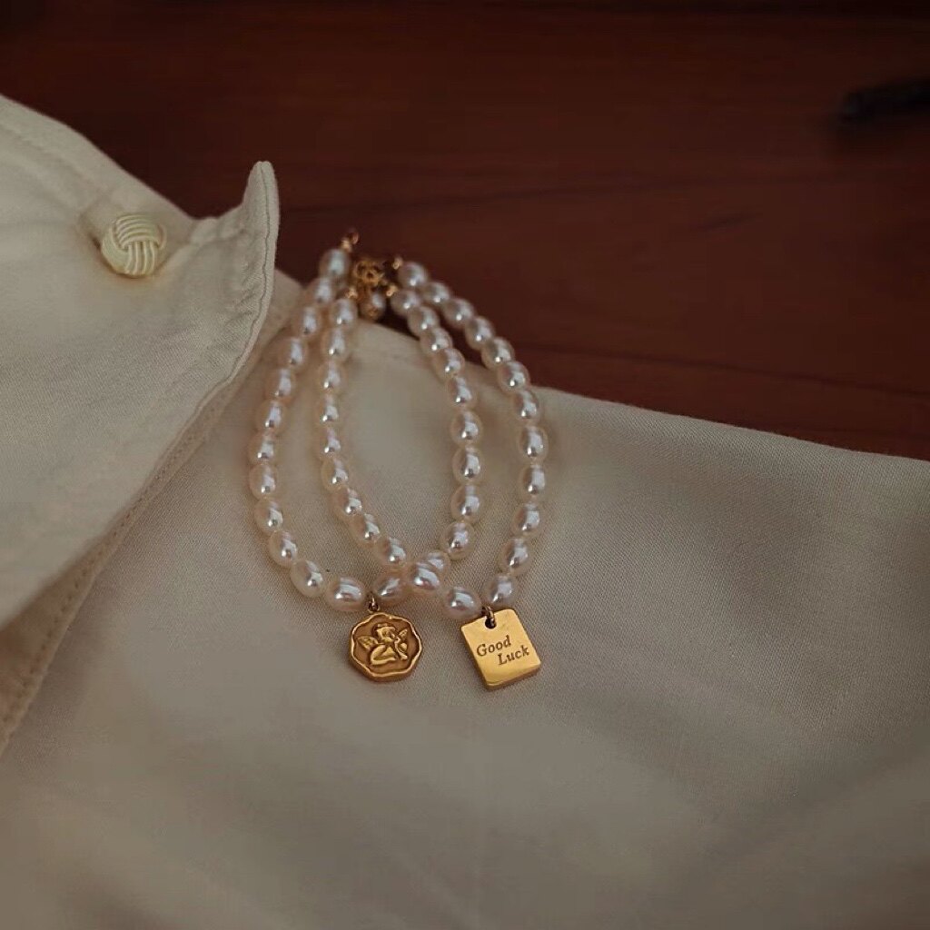 手工定制法式气质天然小米珠珍珠手链女小众设计感简约时尚百搭