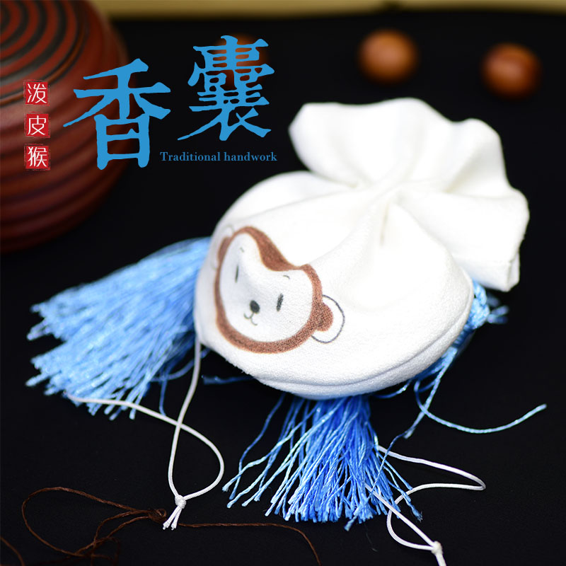 新款香囊diy材料包苏绣diy初学香囊《泼皮猴》荷包带一对一视频