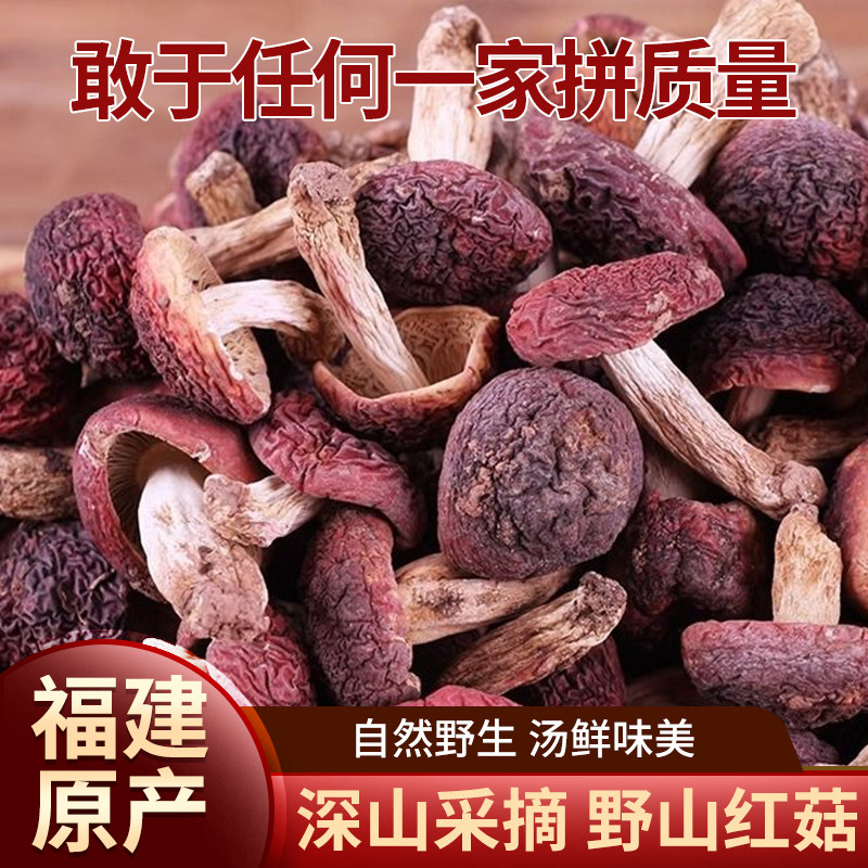 正红菇纯野生干货正宗野生菌福建红蘑菇大红菌食用菌红菌养生盒装