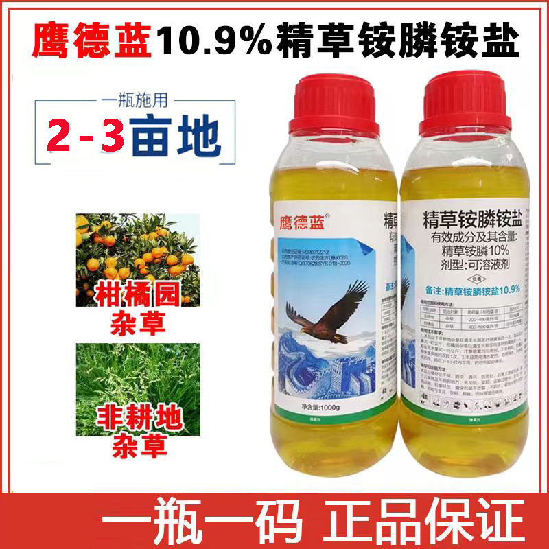 鹰德蓝精草铵膦铵盐除草剂果园荒地柑橘园除草剂恶性杂草除草剂