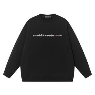 笑里藏刀国潮圆领卫衣复古七八十年代搞笑幽默文字印花男外套上衣