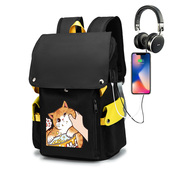 背包 偷吃爆米花 猫咪 cat捏脸猫咪大中小学生书包双肩包大容量