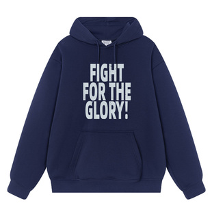 秀洛fight为荣誉而战秋冬新款 连帽卫衣男女外套衣服宽松加绒外衣