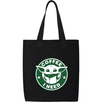 秀洛星球尤达大师宝宝图案帆布包购物袋手拎托特包书包单肩包大战