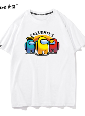 秀洛among us太空狼人杀游戏我们之间之中T恤男女短袖纯棉上衣服