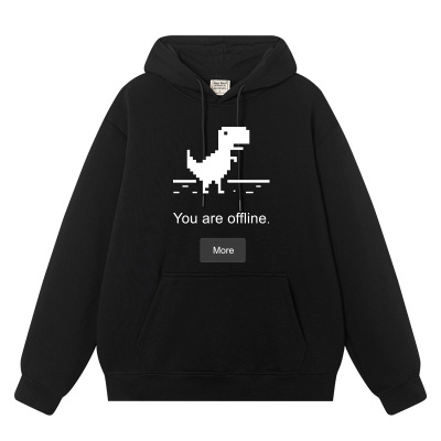 秀洛IT行业人员github小恐龙程序员章鱼猫码农连帽卫衣男装上衣服