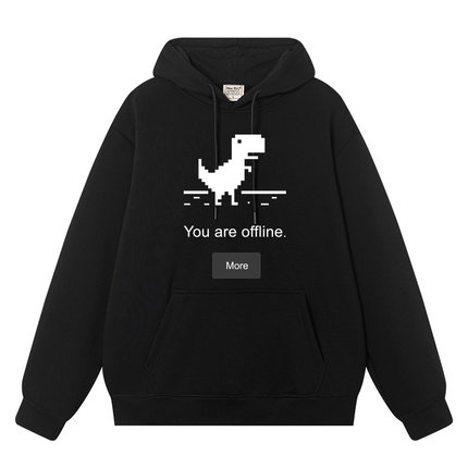 秀洛IT行业人员github小恐龙程序员章鱼猫码农连帽卫衣男装上衣服