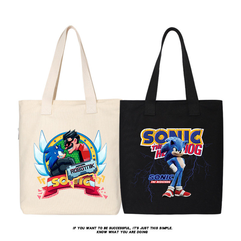 秀洛帆布包卡通动漫电影周边书包单肩包女生手提购物袋刺猬索尼克,箱包皮具/热销女包/男包,通用款女包,淘宝优惠券,粉丝福利购,淘宝优惠卷