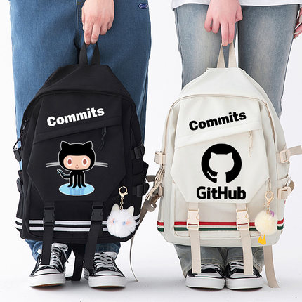 章鱼猫小恐龙it狂人程序员双肩包程序猿极客GITHUB书包男双肩背包