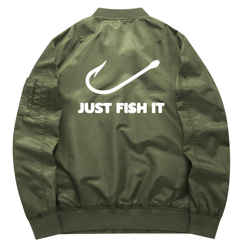 秀洛钩子钓鱼just fish it秋冬加厚外套夹克外衣外衣卫衣男飞行服