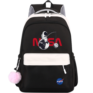 秀洛nasa宇航员飞人扣篮篮球印象双肩背包中学生书包大容量双肩包