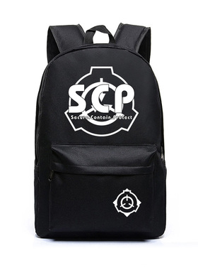 秀洛scp周边基金会简约双肩背包书包双肩包大容量轻便黑色休闲包