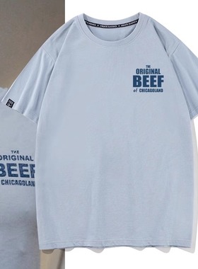 秀洛美剧The Bear熊家餐馆Carmy同款BEEF字母短袖T恤半袖打底宽松