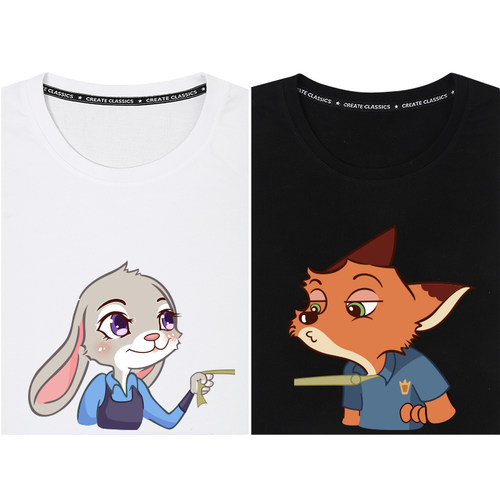 精梳纯棉，舒适透气，图案精致，潮流有型