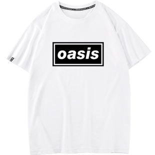 秀洛Oasis绿洲乐队周边短袖T恤hiphop嘻哈街头美式半截袖