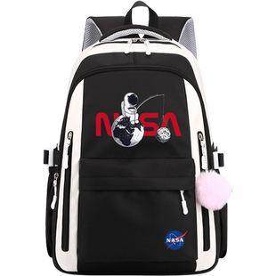 秀洛nasa宇航员飞人扣篮球印象双肩背包中小学生书包大容量双肩包