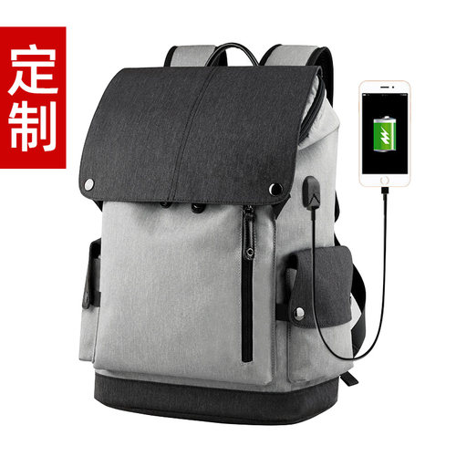 定制 双肩背包翻盖来图订制书包大容量双肩包