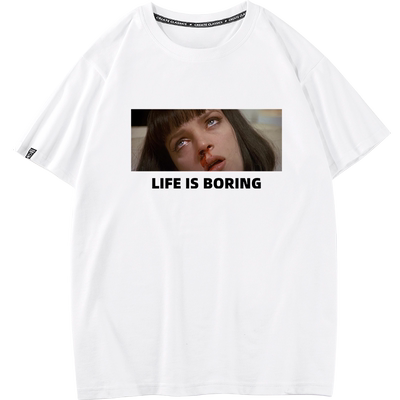 秀洛美国电影低俗小说Pulp Fiction短袖男女T恤棉打底衫体恤