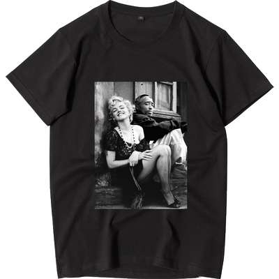 秀洛欧美街头联名2pac短袖嘻哈说唱宽松大码T恤体恤潮玛丽莲梦露