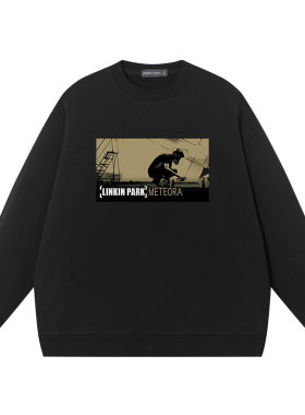 Linkin Park林肯公园Meteora打工人卫衣春秋季男圆领宽松外套衣服