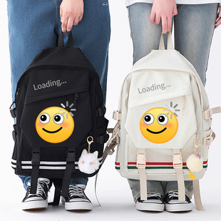 秀洛加载中恶搞Loading吃惊搞笑表情包书包学生双肩包男双肩背包