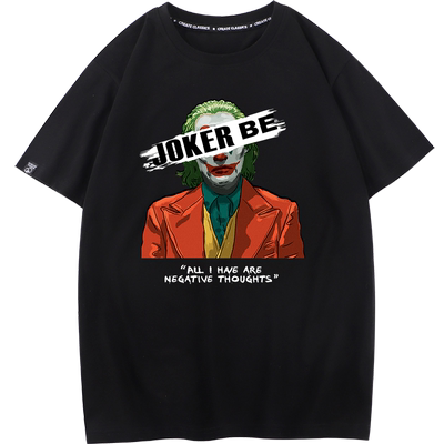 秀洛DC小丑联名衣服潮牌欧美风春夏痛衣纯棉大码t恤短袖男tee